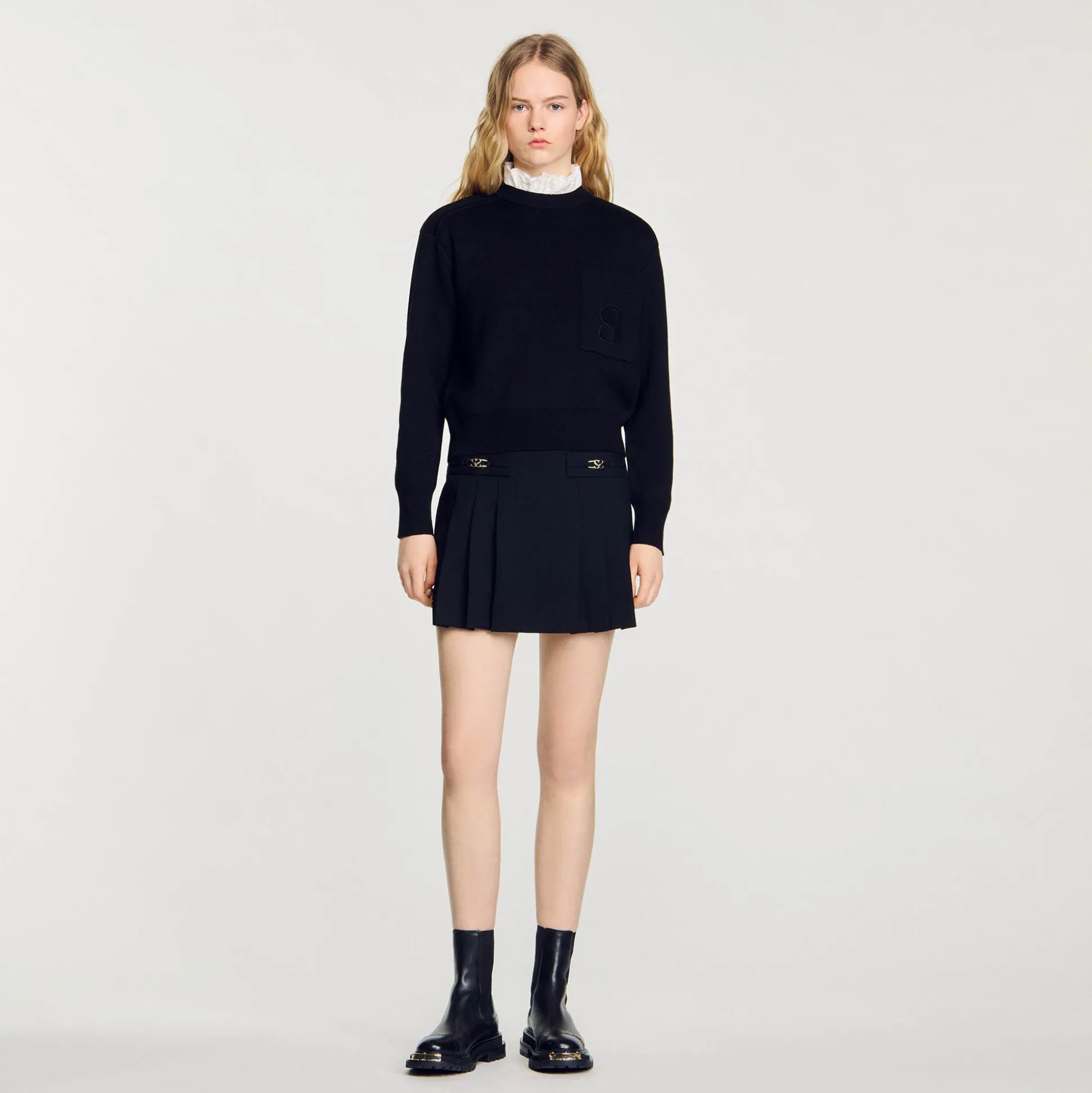 Pull En Maille Col Montant