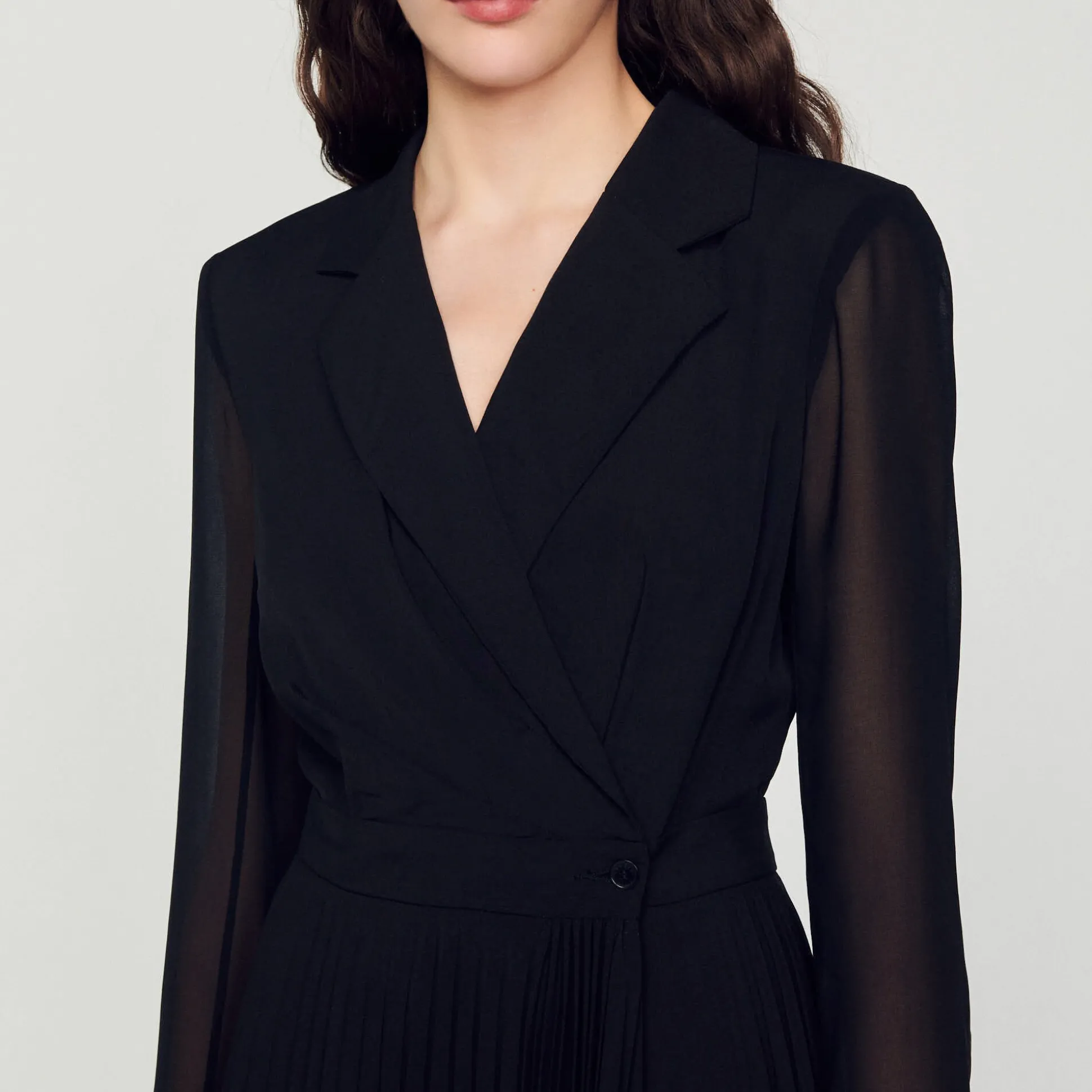 Robe Bi-matière à Manches Longues