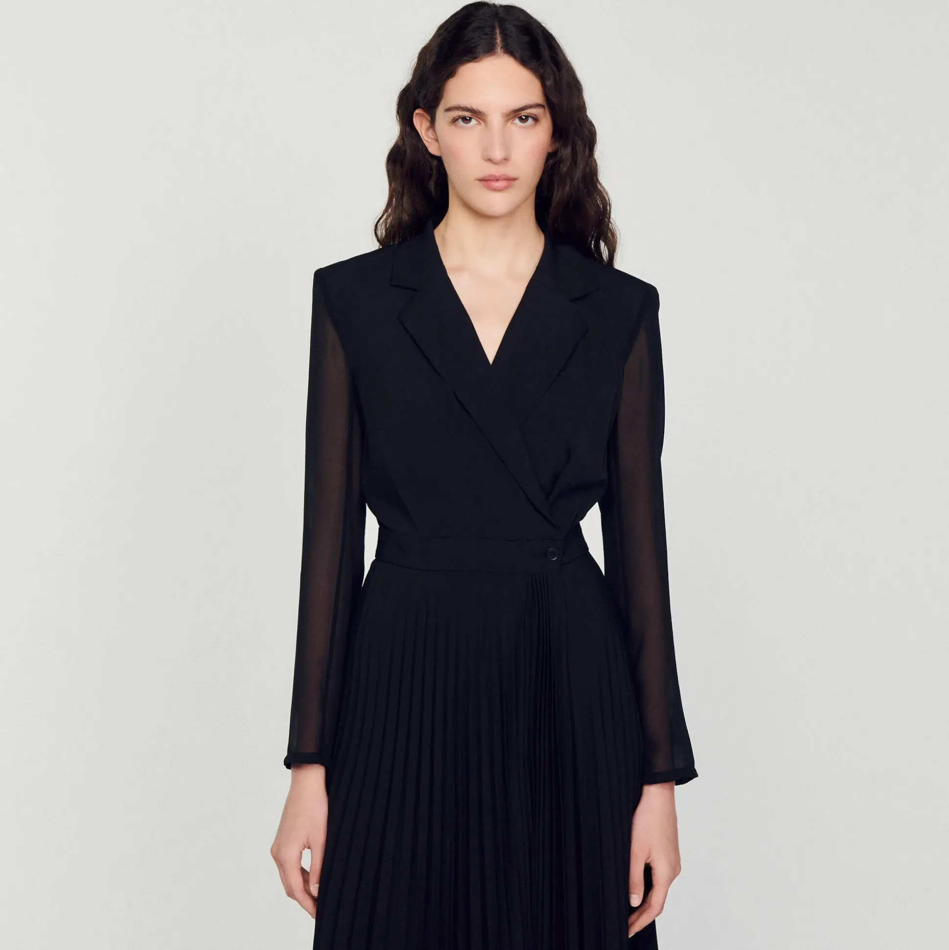 Robe Bi-matière à Manches Longues