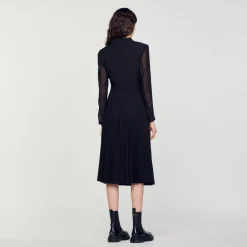Robe Bi-matière à Manches Longues