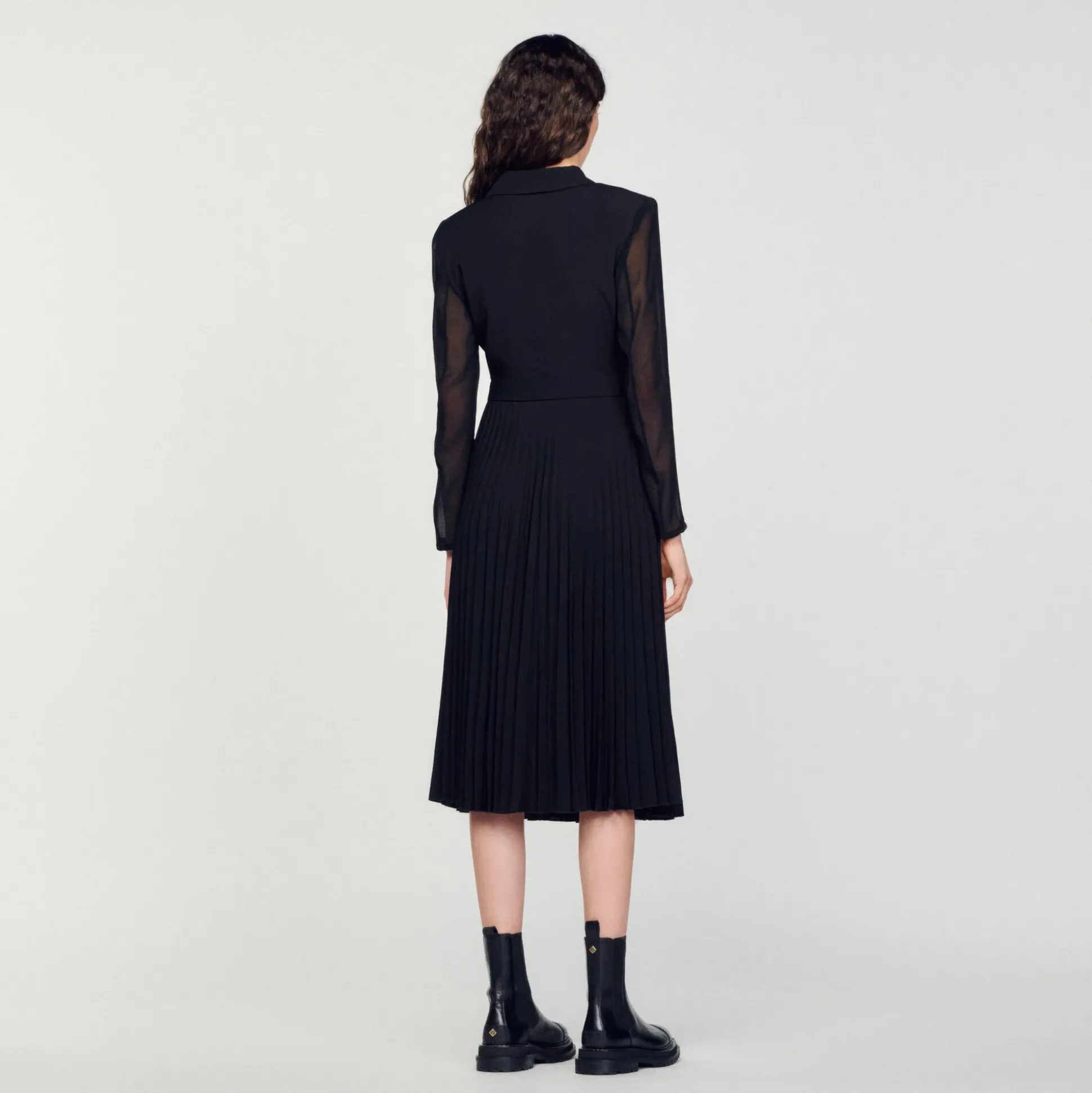 Robe Bi-matière à Manches Longues