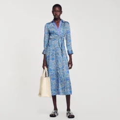 Robe Chemise Midi à Imprimé Fleuri