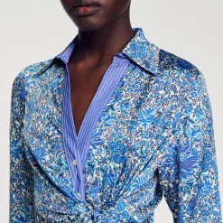 Robe Chemise Midi à Imprimé Fleuri