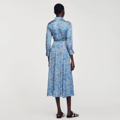 Robe Chemise Midi à Imprimé Fleuri
