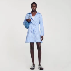 Robe Chemise Nouée à Rayures