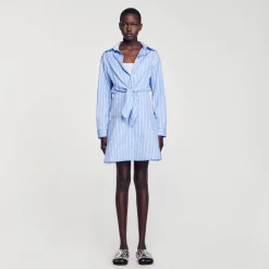 Robe Chemise Nouée à Rayures