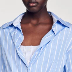 Robe Chemise Nouée à Rayures