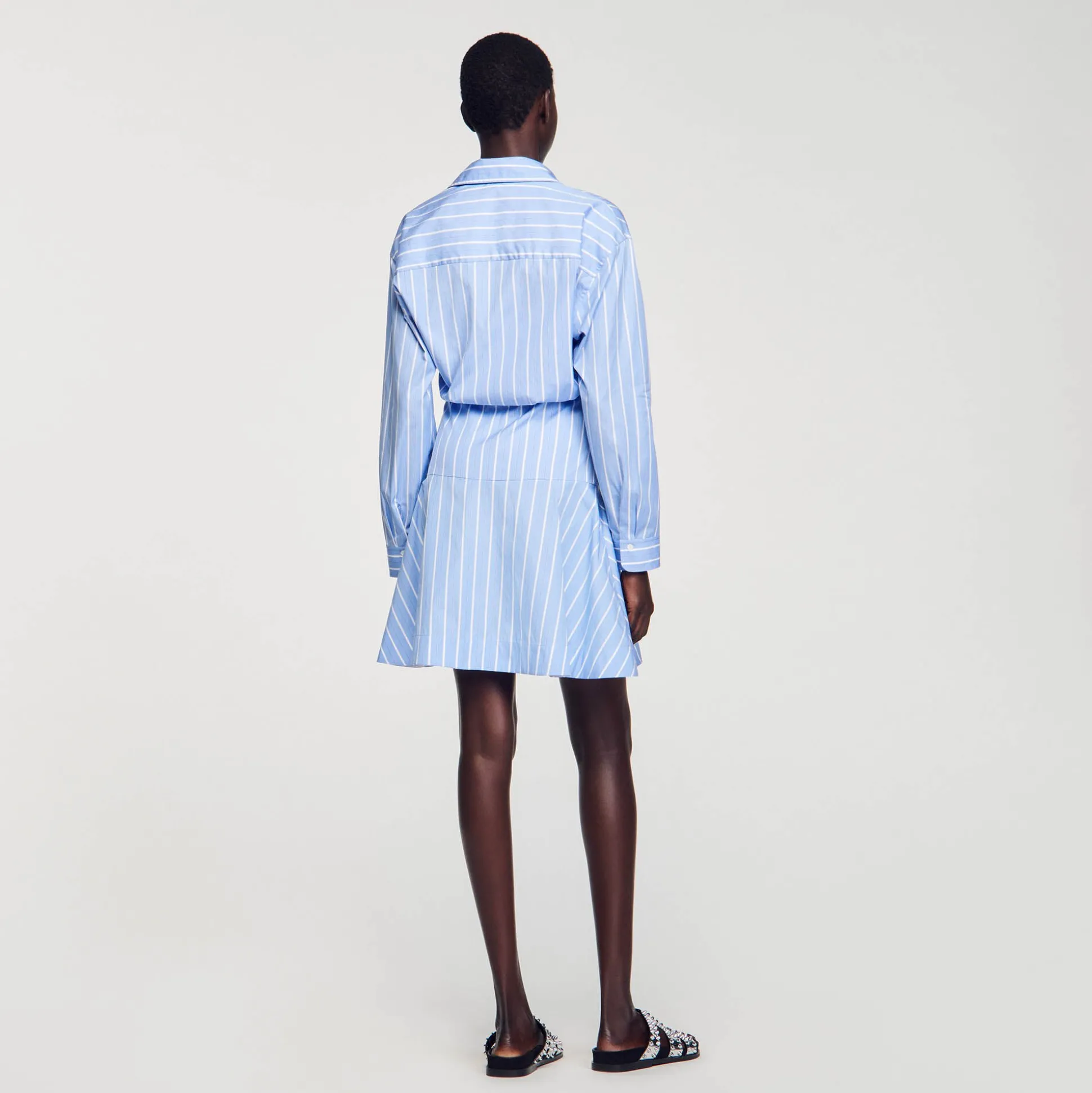 Robe Chemise Nouée à Rayures