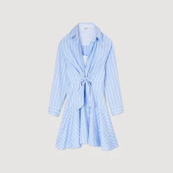 Robe Chemise Nouée à Rayures