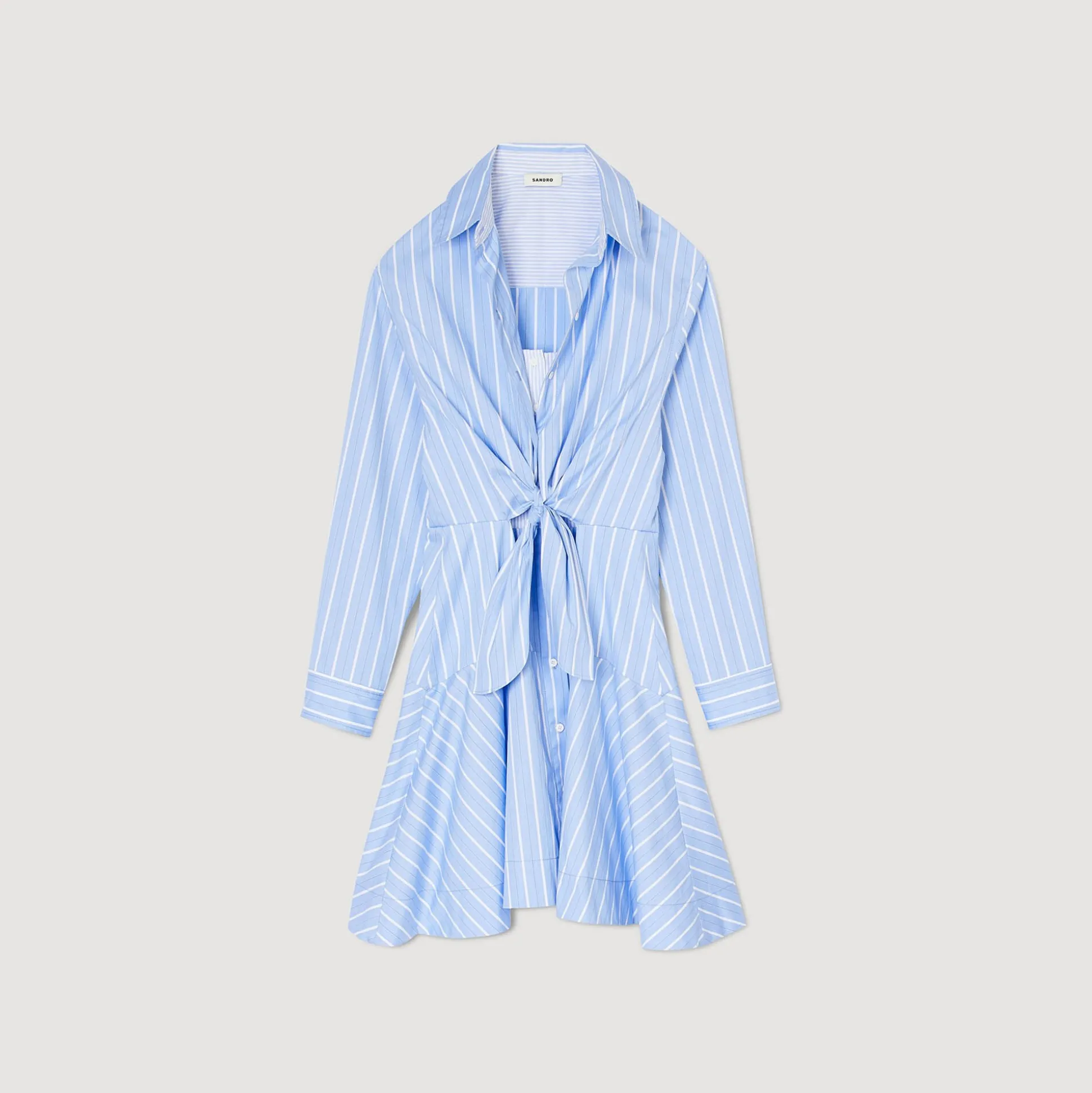 Robe Chemise Nouée à Rayures