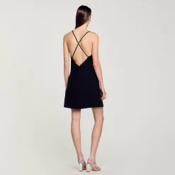 Robe Courte à Bretelles Strassées