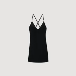 Robe Courte à Bretelles Strassées