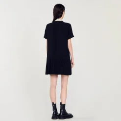 Robe Courte à Cravate Pois