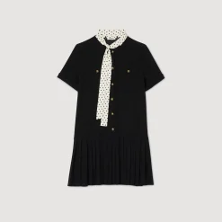 Robe Courte à Cravate Pois