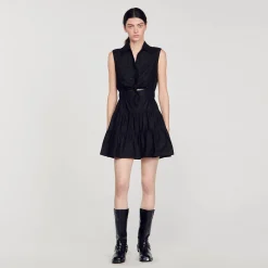 Robe Courte Drapée Et Strassée