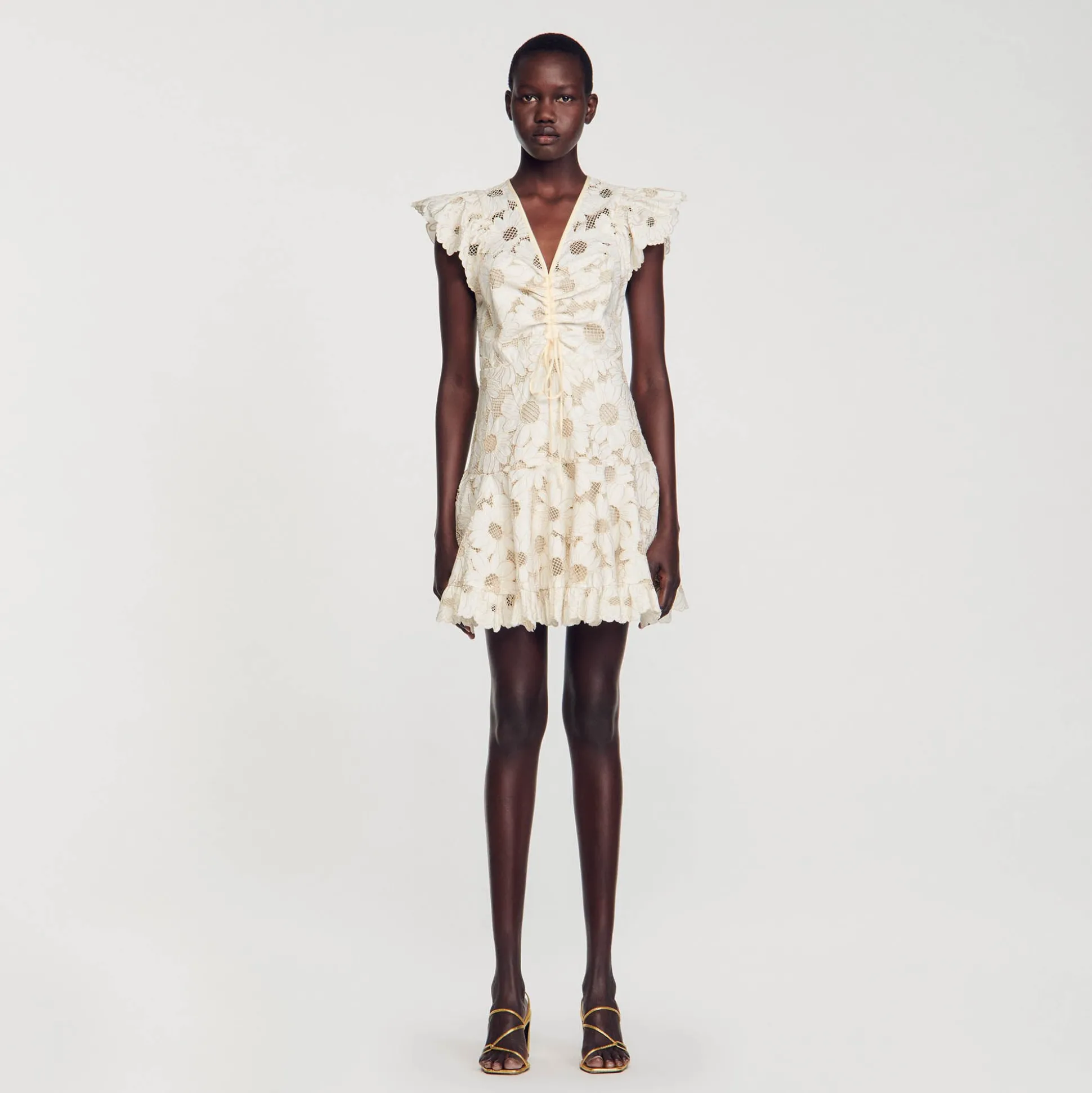 Robe Courte En Guipure Marguerites
