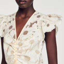 Robe Courte En Guipure Marguerites