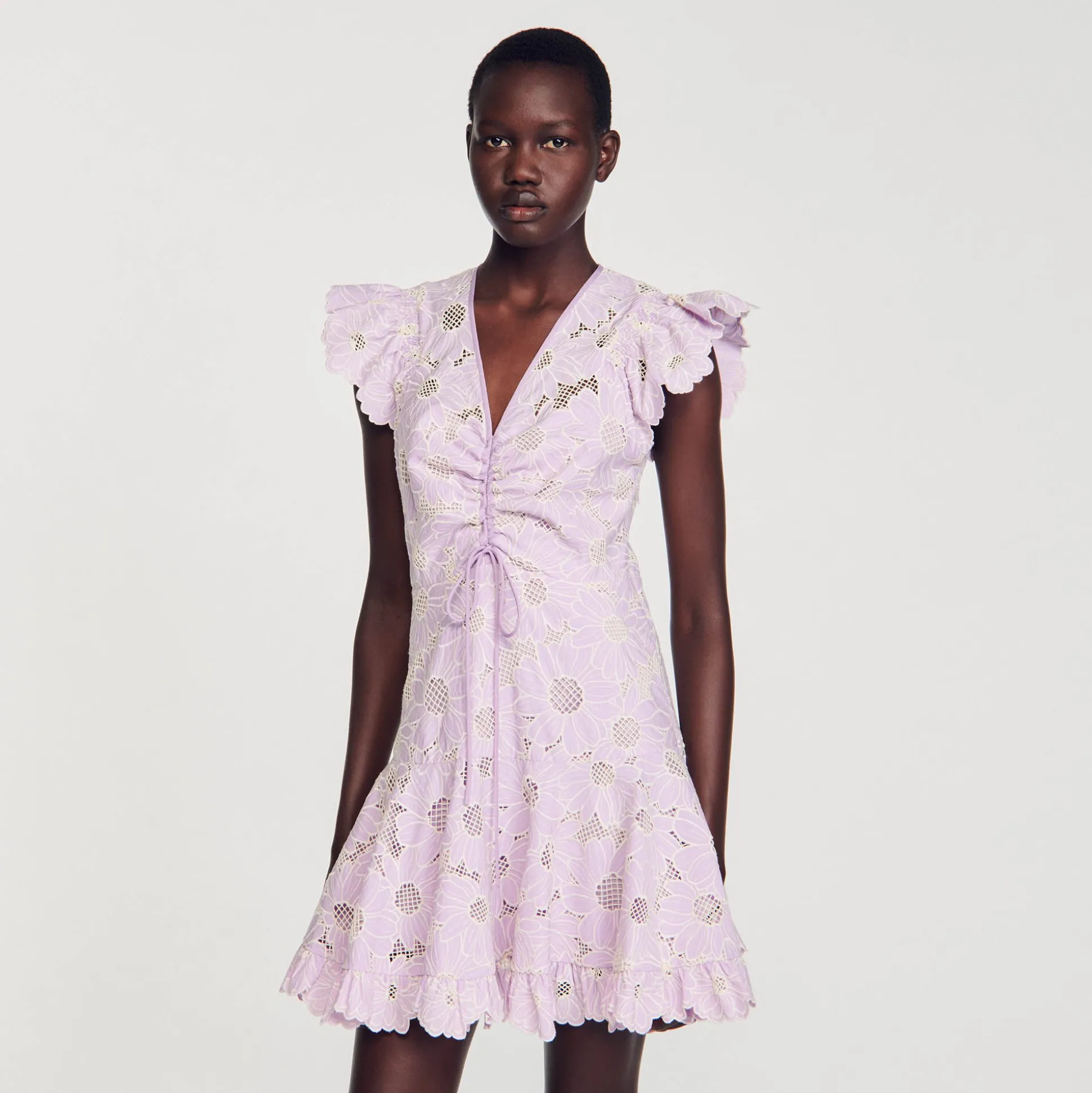 Robe Courte En Guipure Marguerites
