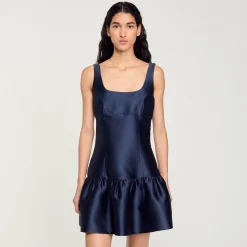 Robe Courte En Satin