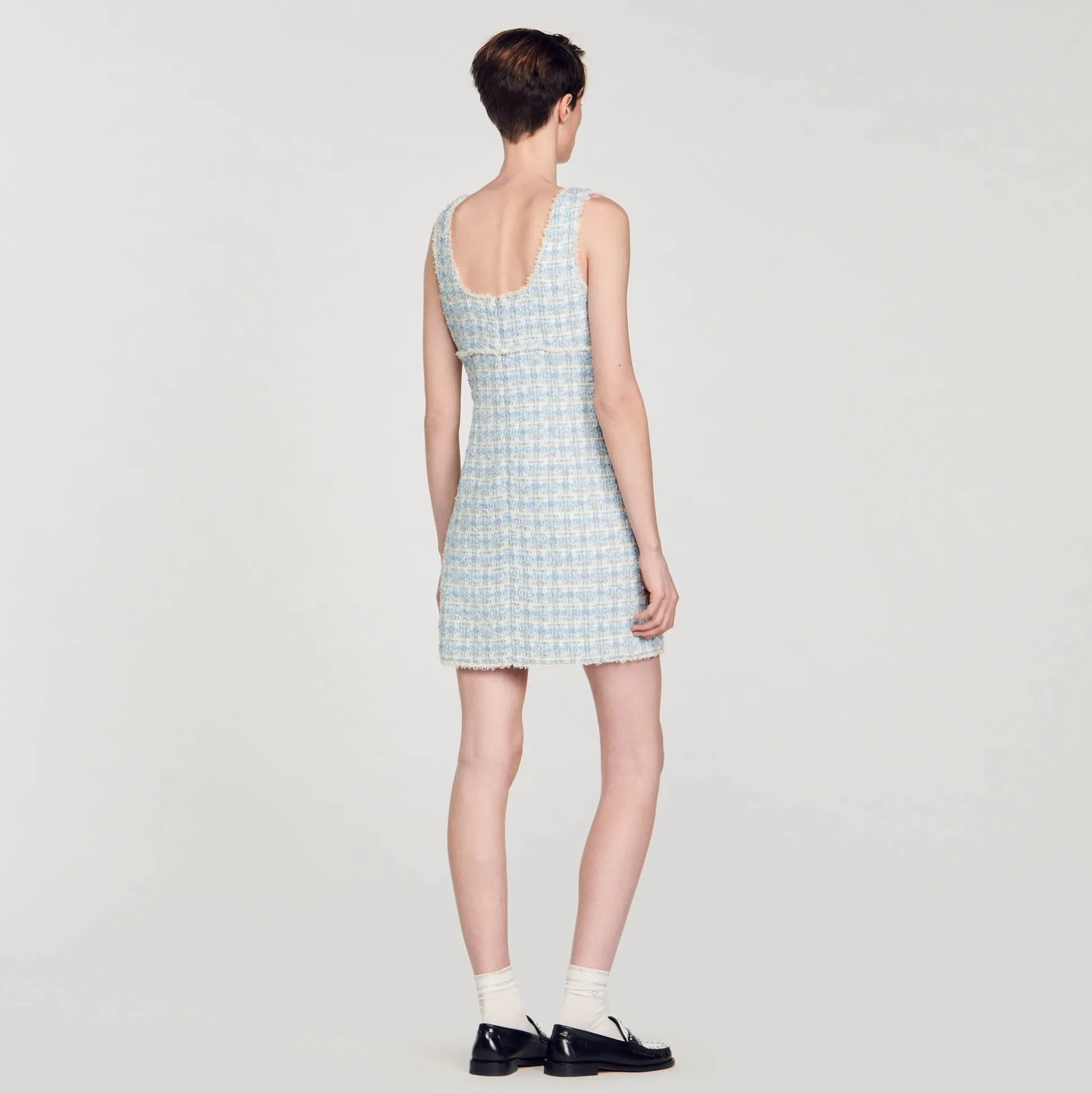 Robe Courte En Tweed