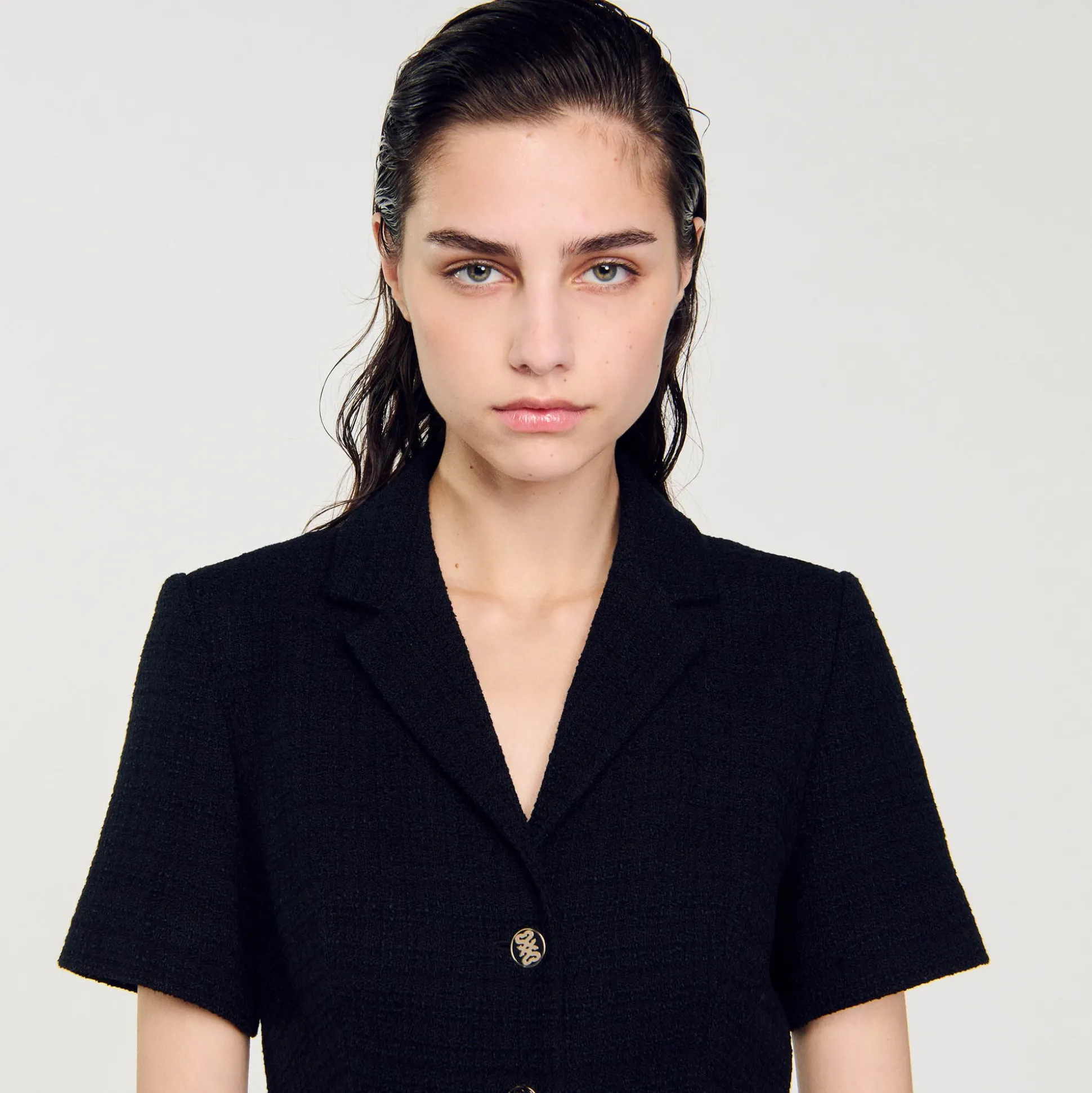 Robe Courte En Tweed