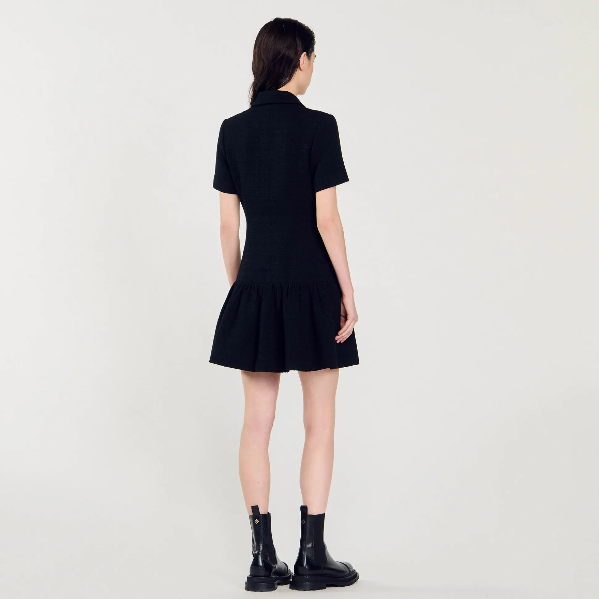 Robe Courte En Tweed