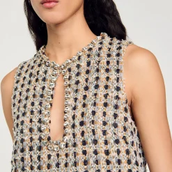 Robe Courte En Tweed