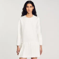 Robe Courte Perlée En Satin