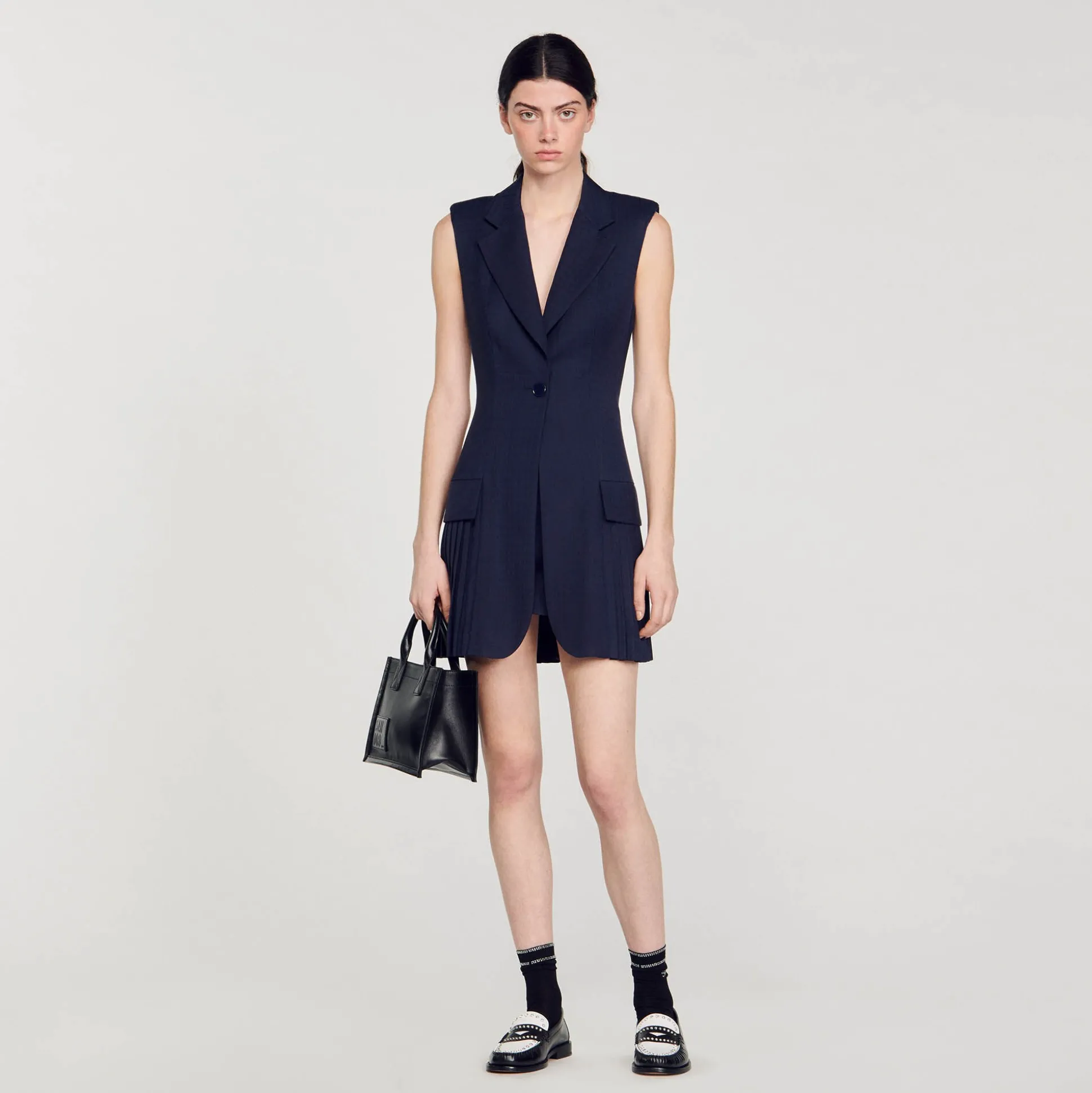 Robe Courte Tailleur Plissée