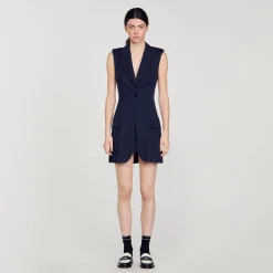 Robe Courte Tailleur Plissée