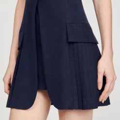 Robe Courte Tailleur Plissée