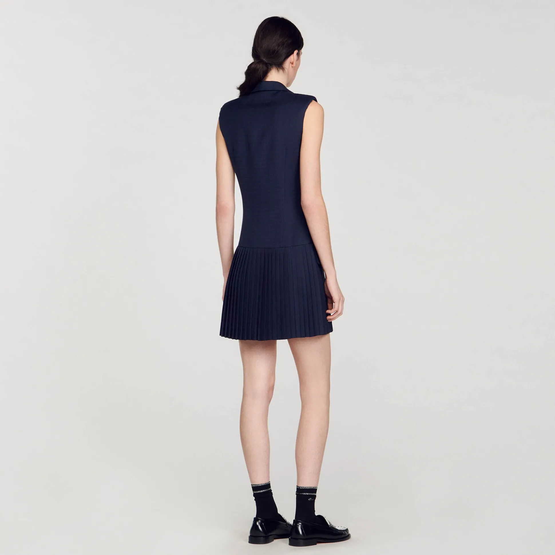 Robe Courte Tailleur Plissée