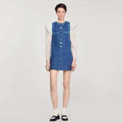 Robe Courte Trapèze En Tweed