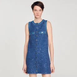 Robe Courte Trapèze En Tweed