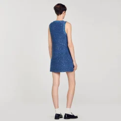 Robe Courte Trapèze En Tweed