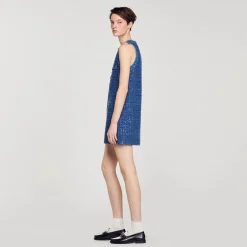Robe Courte Trapèze En Tweed
