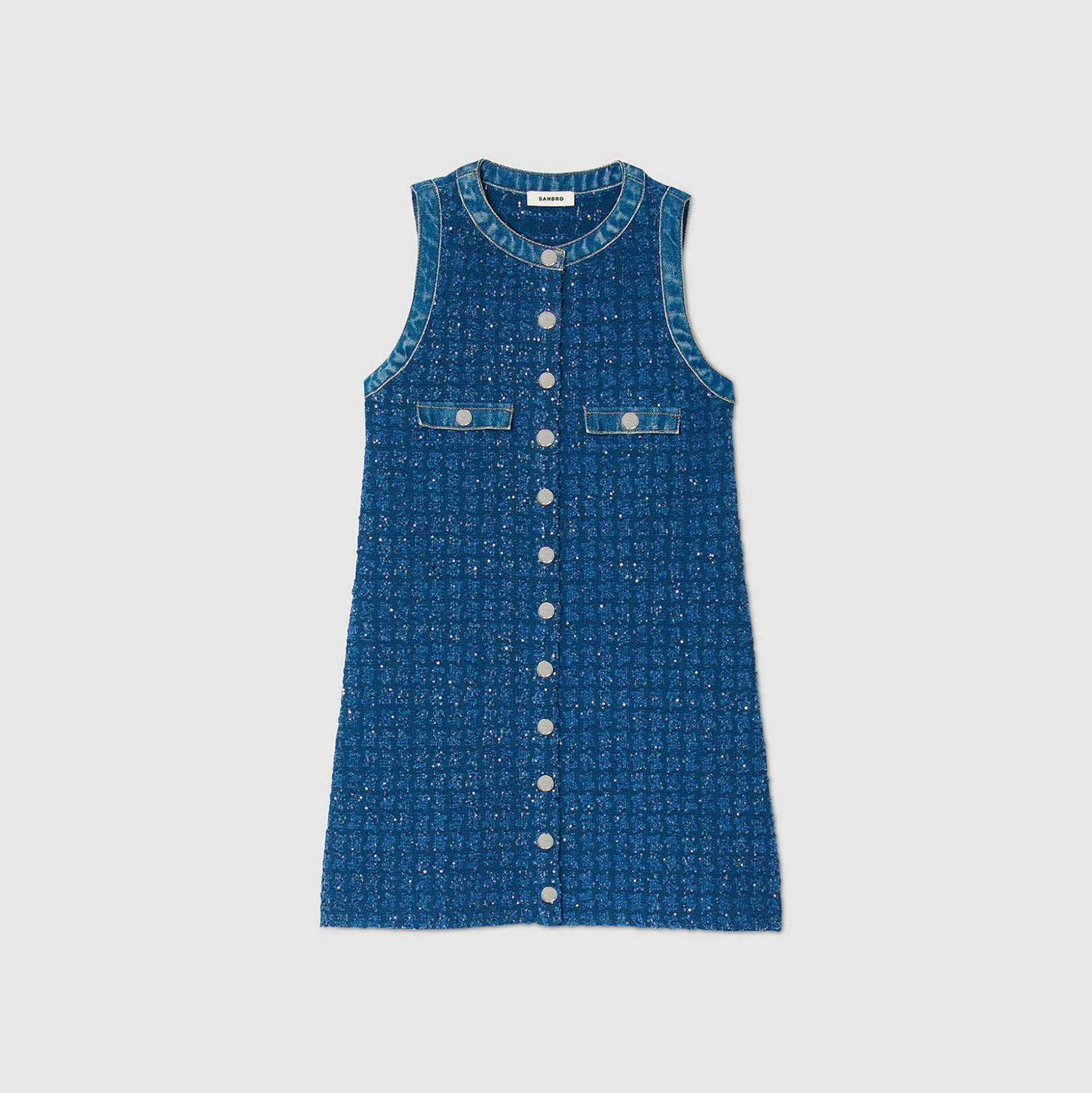 Robe Courte Trapèze En Tweed