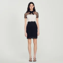 Robe En Dentelle Bi-couleur