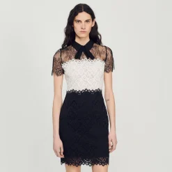 Robe En Dentelle Bi-couleur