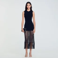 Robe En Maille à Franges