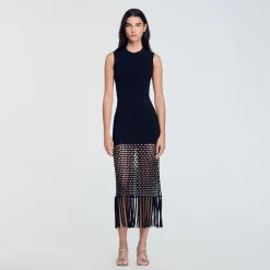 Robe En Maille à Franges