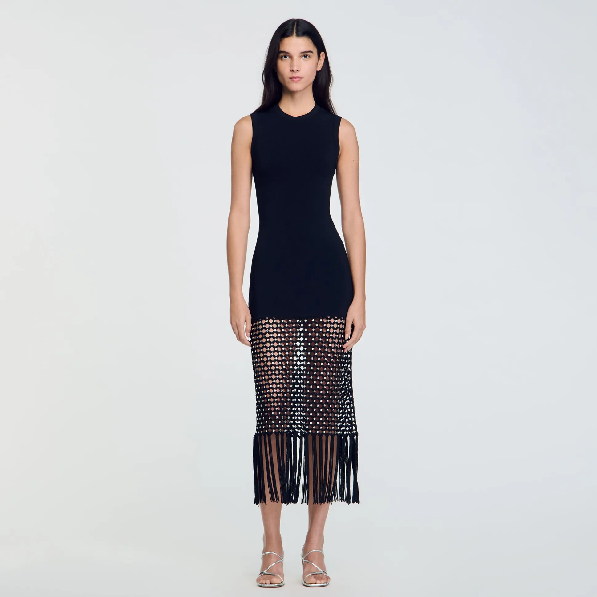 Robe En Maille à Franges