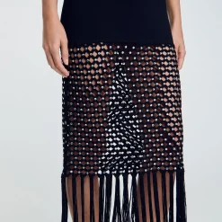 Robe En Maille à Franges