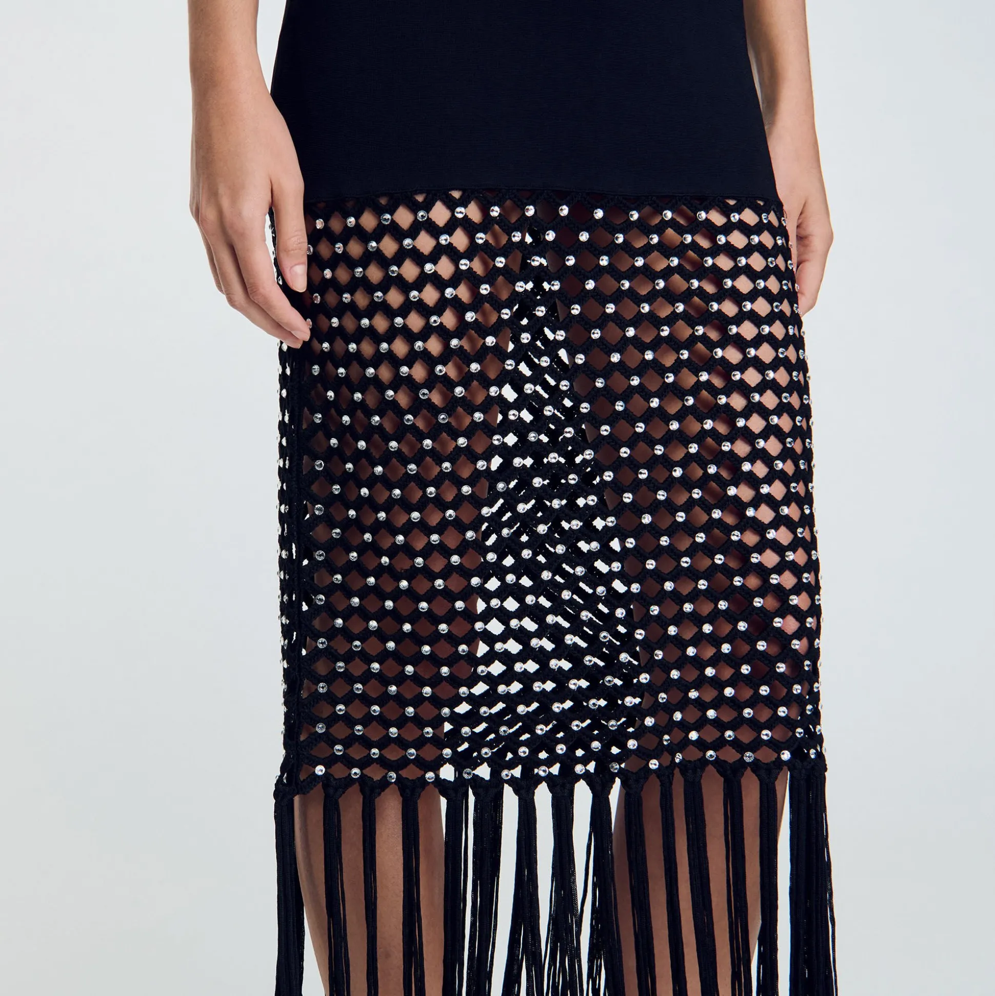 Robe En Maille à Franges