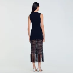 Robe En Maille à Franges