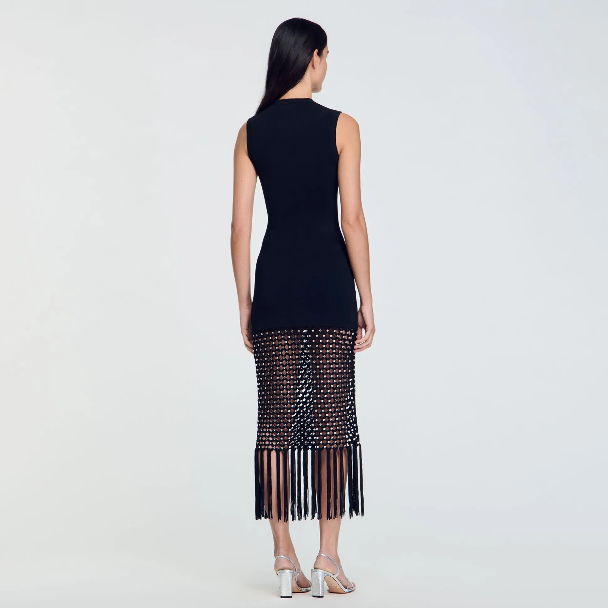 Robe En Maille à Franges