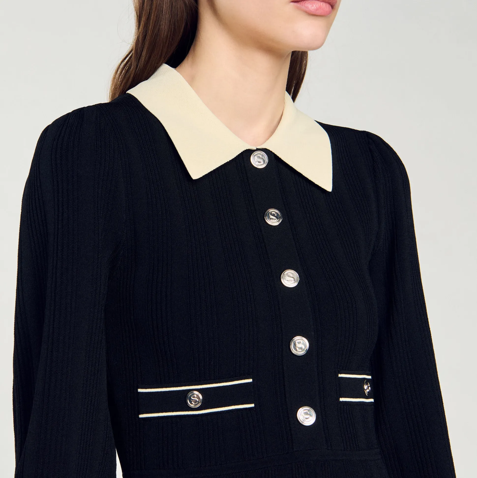 Robe En Maille Plissée