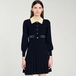 Robe En Maille Plissée