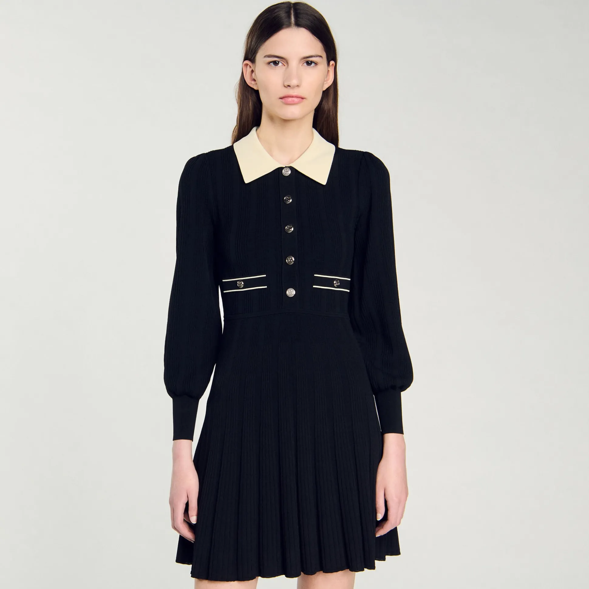 Robe En Maille Plissée