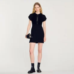 Robe En Maille Plissée